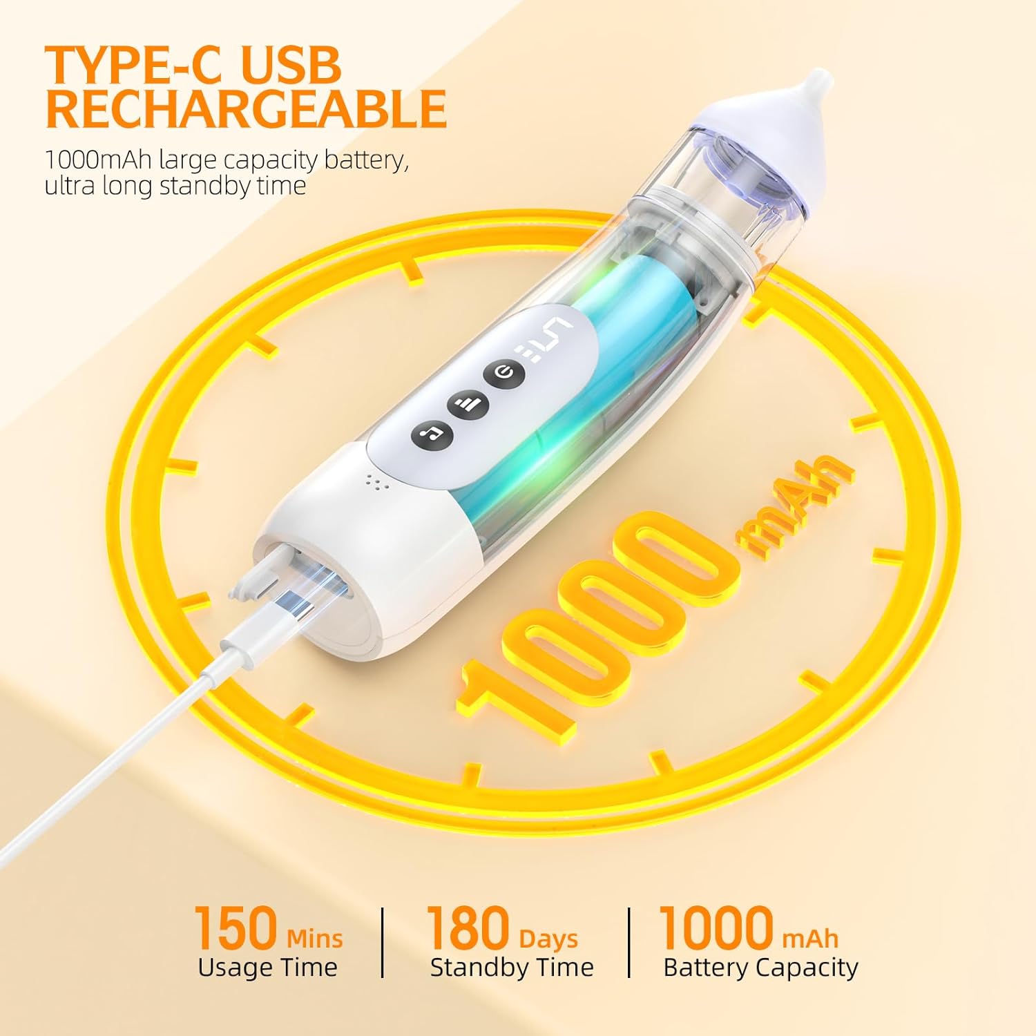 Electric Baby Nose Cleaner – BPA-Free Silicone, USB Rechargeable Nasal Aspirator