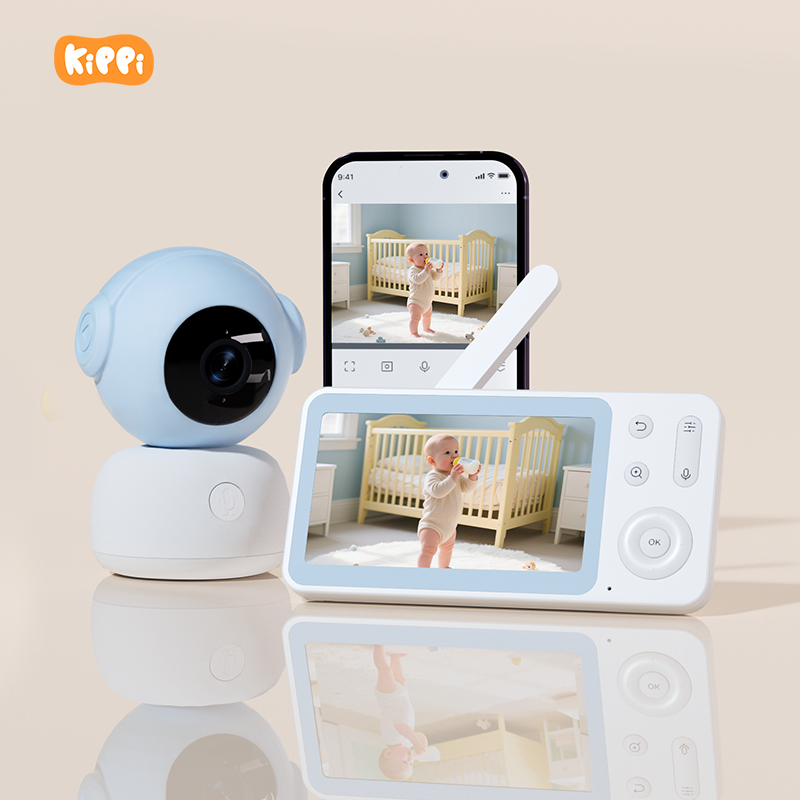 2K HD Smart Baby Monitor with App & Screen – AI Motion Detection, 360° Tracking, Night Vision & Two-Way Talk