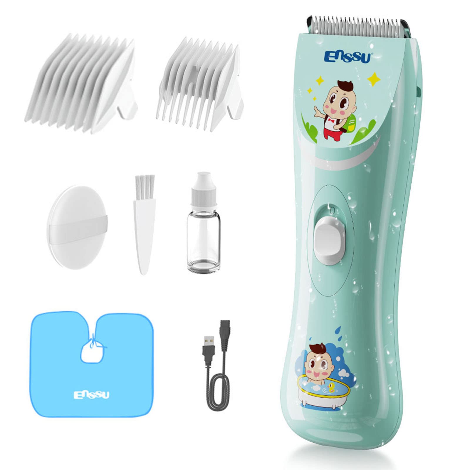 Kids Hair Clippers – Low Noise, Waterproof Haircut Kit for Babies & Infants