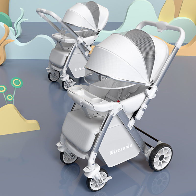 Baby Stroller, Can Sit and Lie, High View, Lightweight Foldable Two-Way Baby Stroller, Children's Pushchair, Baby Walking Artifact