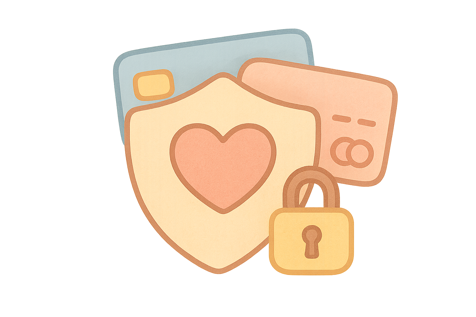 生成核心卖点“Safe Payment Methods”图标，图标上不要有文字，符合cuddle主题风格的multcolumn图标